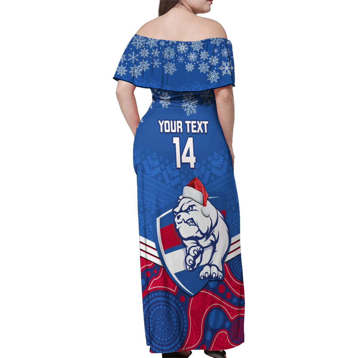 custom-bulldogs-football-christmas-family-matching-off-shoulder-maxi-dress-and-hawaiian-shirt-merry-xmas-2023-mix-aboriginal-art