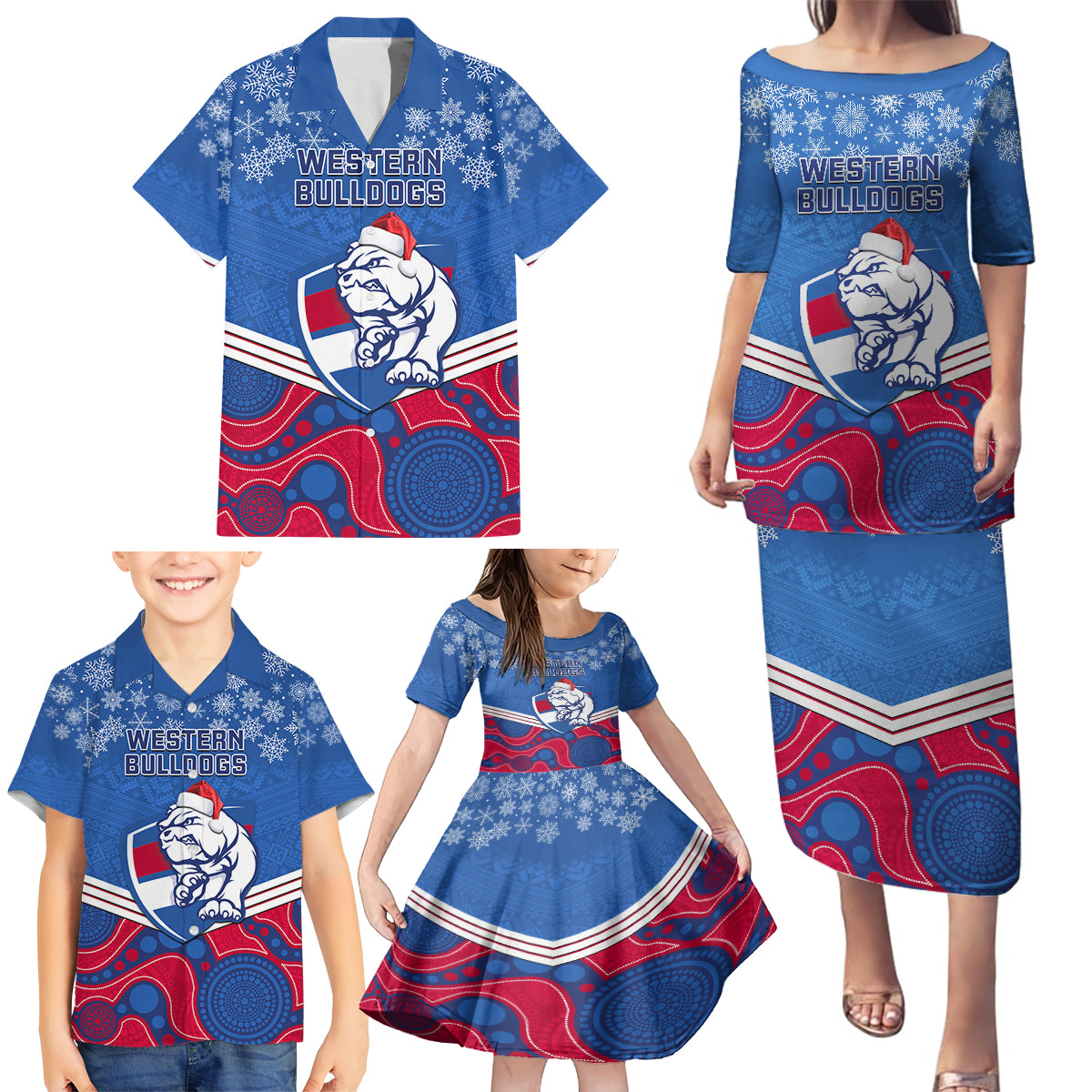 custom-bulldogs-football-christmas-family-matching-puletasi-dress-and-hawaiian-shirt-merry-xmas-2023-mix-aboriginal-art