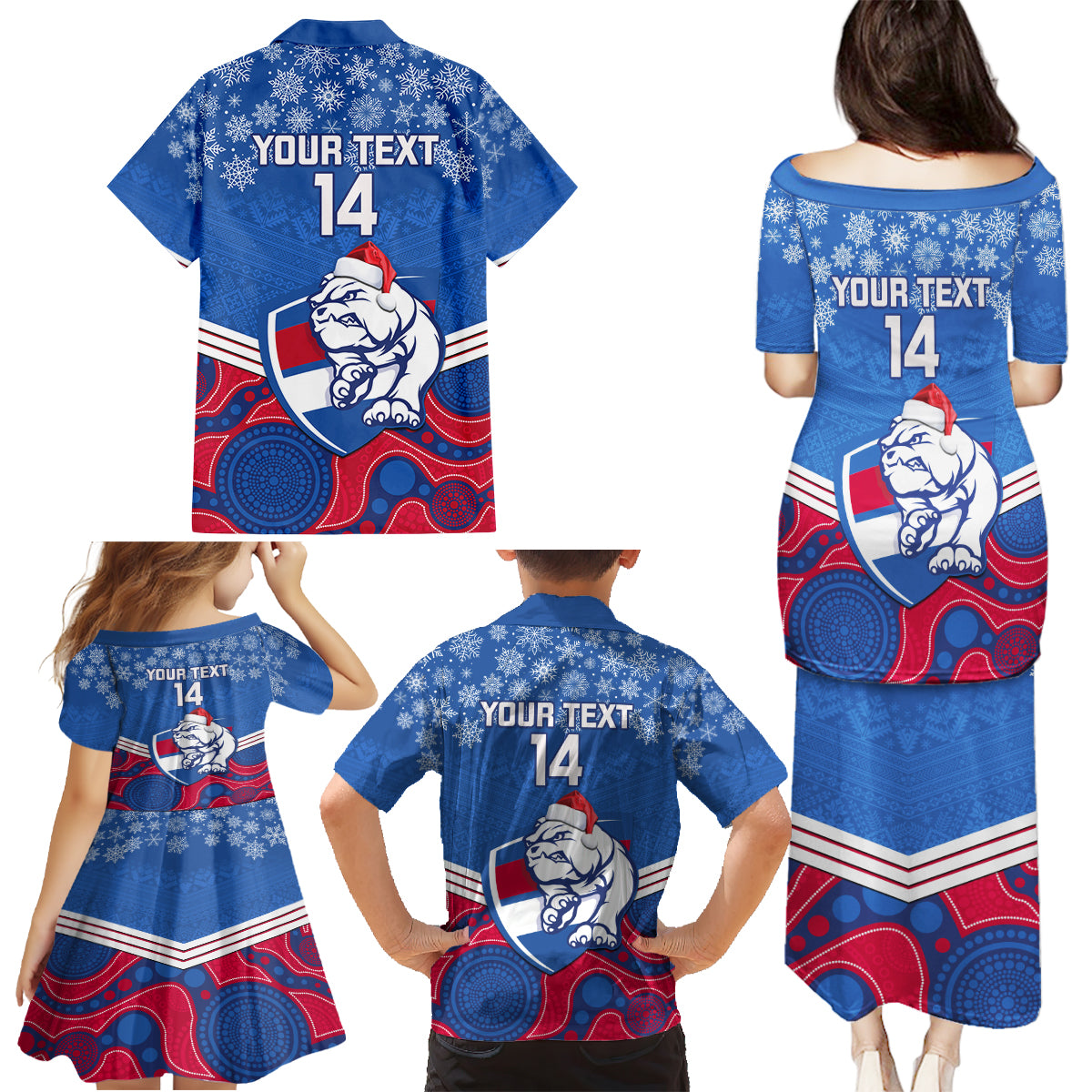 custom-bulldogs-football-christmas-family-matching-puletasi-dress-and-hawaiian-shirt-merry-xmas-2023-mix-aboriginal-art