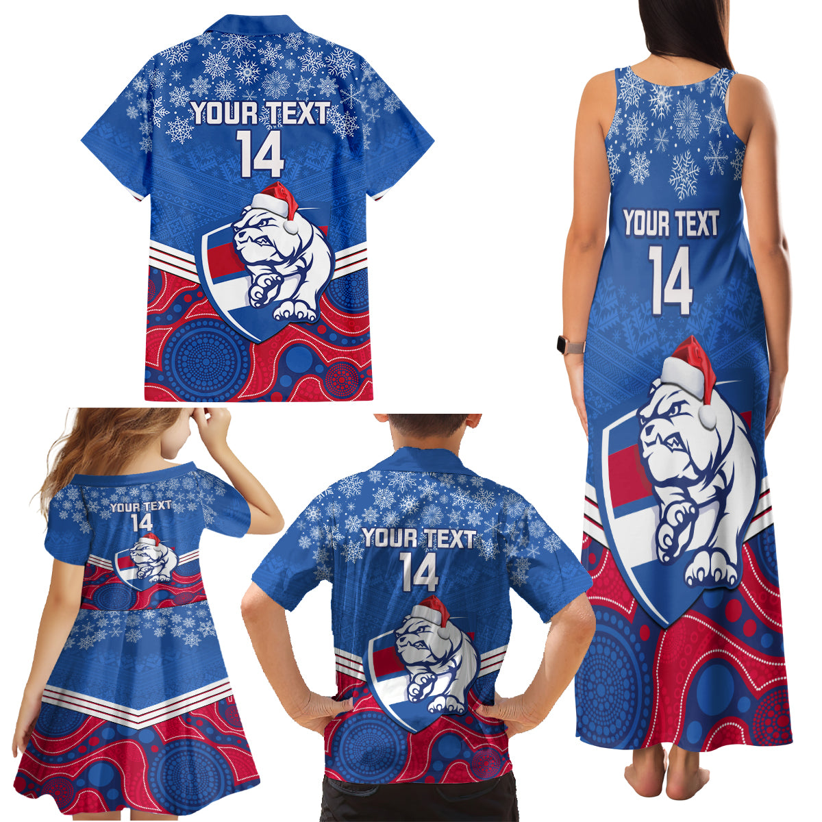 custom-bulldogs-football-christmas-family-matching-tank-maxi-dress-and-hawaiian-shirt-merry-xmas-2023-mix-aboriginal-art