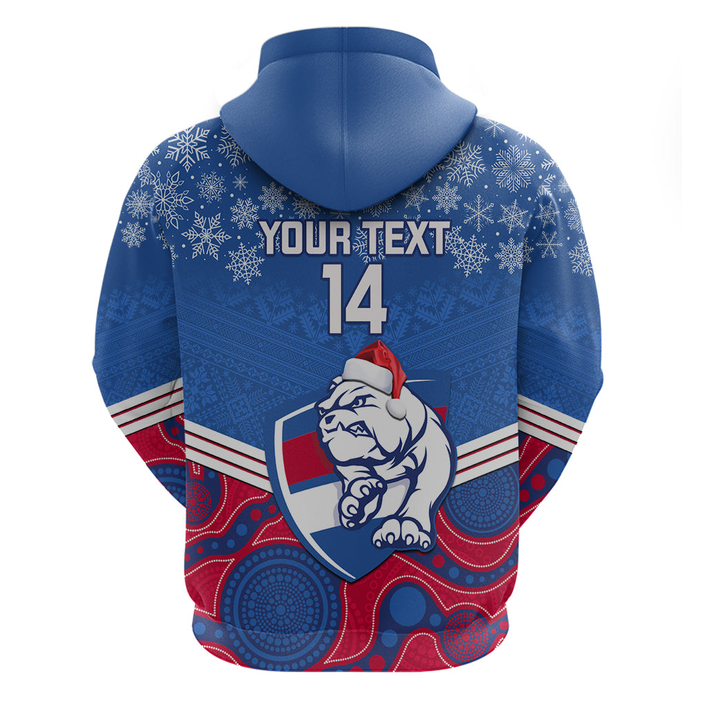 Custom Bulldogs Football Christmas Hoodie Merry Xmas 2023 Mix Aboriginal Art - Vibe Hoodie Shop