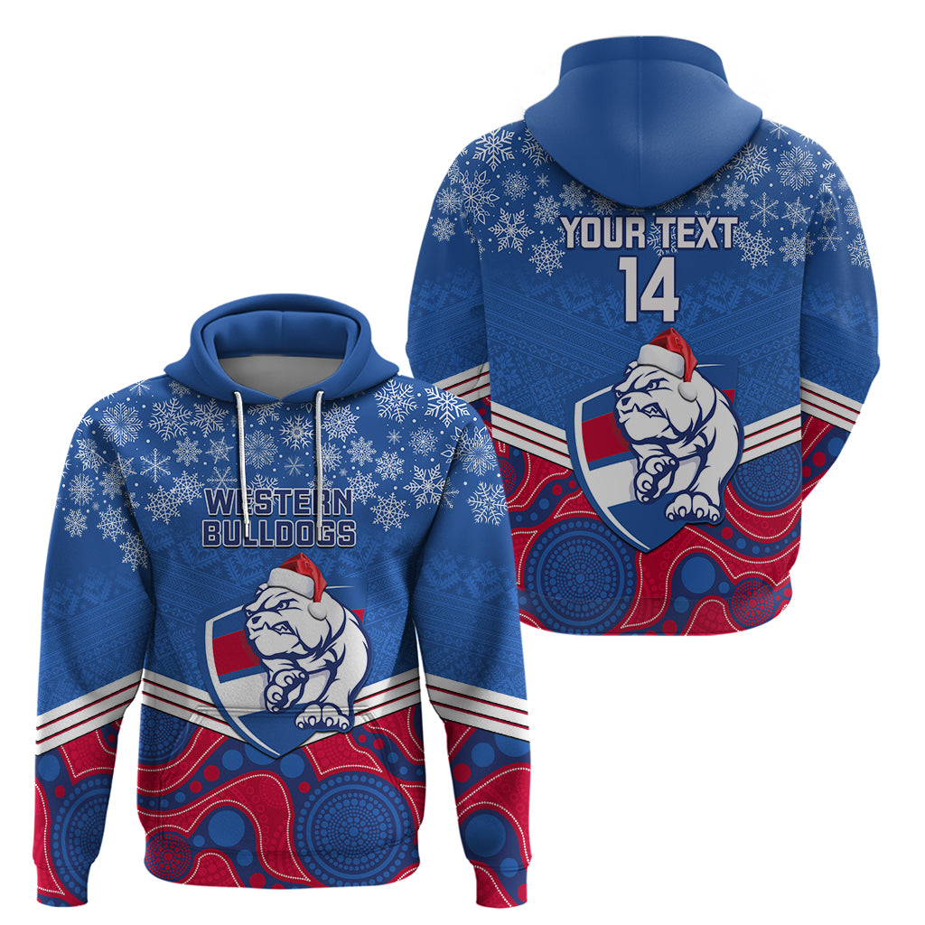 Custom Bulldogs Football Christmas Hoodie Merry Xmas 2023 Mix Aboriginal Art - Vibe Hoodie Shop
