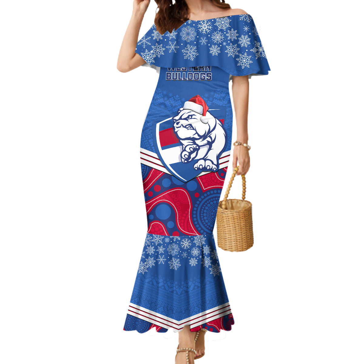 custom-bulldogs-football-christmas-mermaid-dress-merry-xmas-2023-mix-aboriginal-art