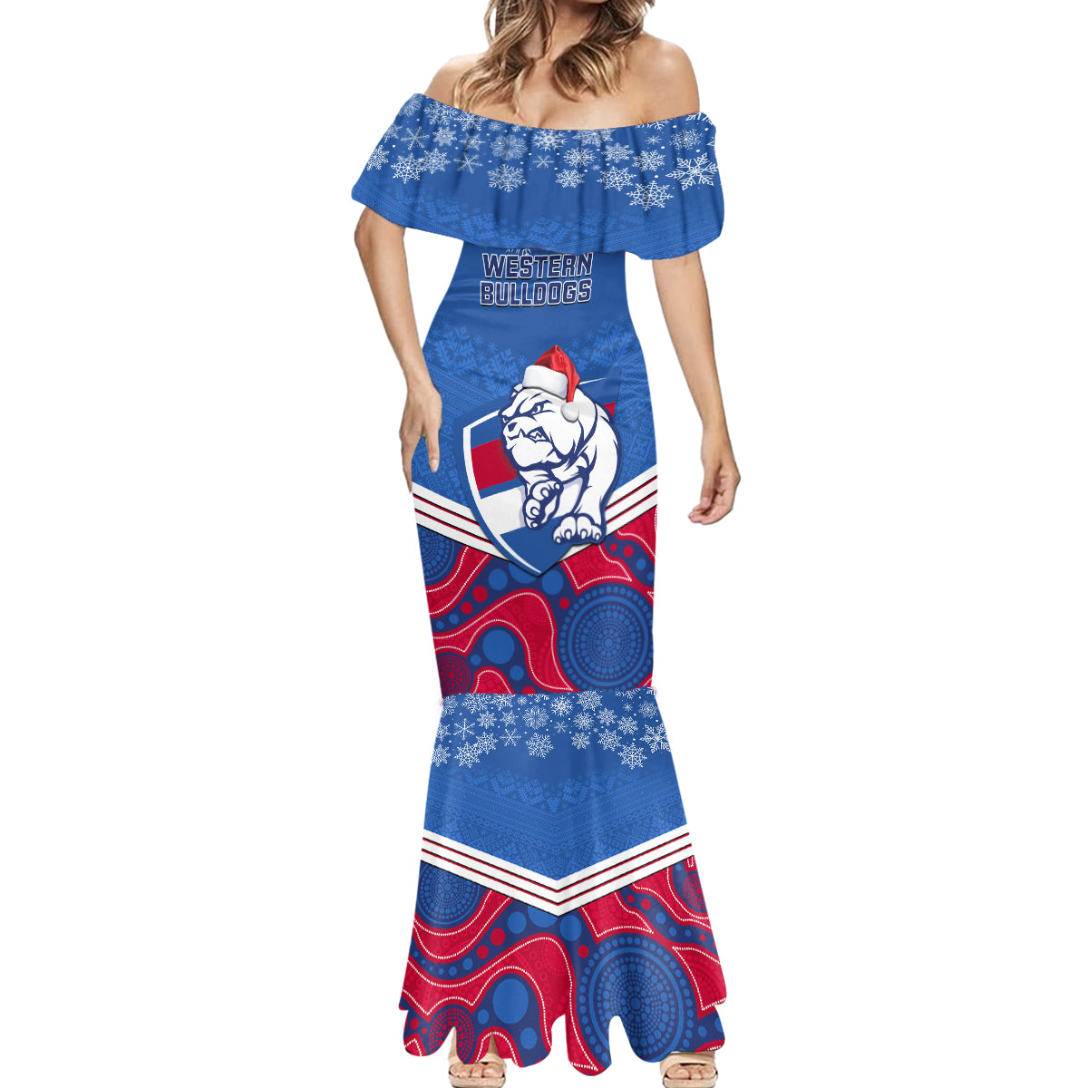 custom-bulldogs-football-christmas-mermaid-dress-merry-xmas-2023-mix-aboriginal-art