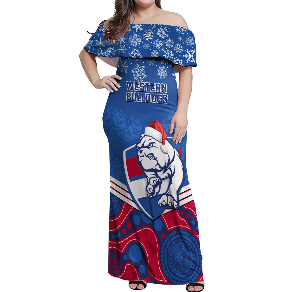 custom-bulldogs-football-christmas-off-shoulder-maxi-dress-merry-xmas-2023-mix-aboriginal-art