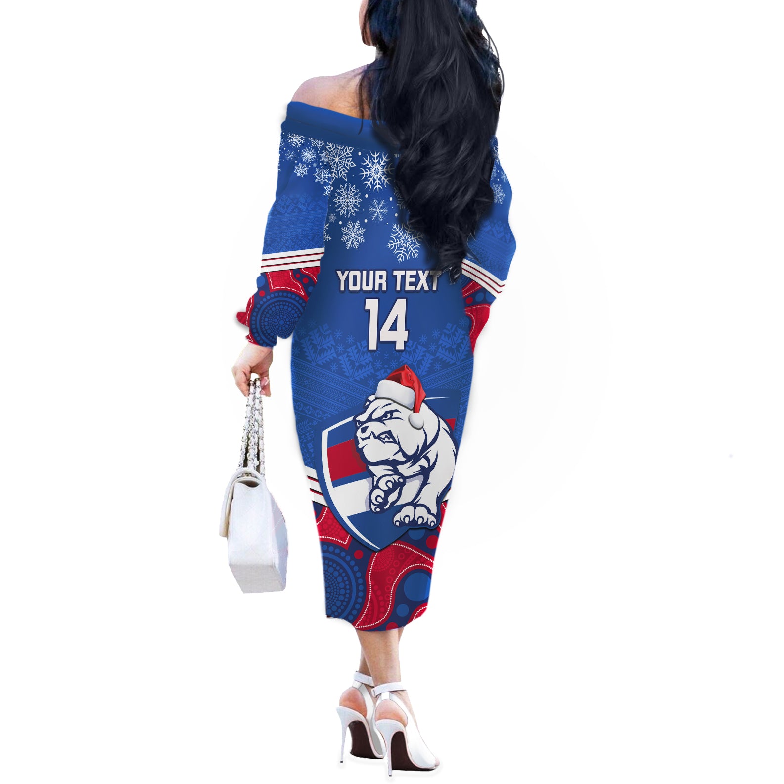 custom-bulldogs-football-christmas-off-the-shoulder-long-sleeve-dress-merry-xmas-2023-mix-aboriginal-art