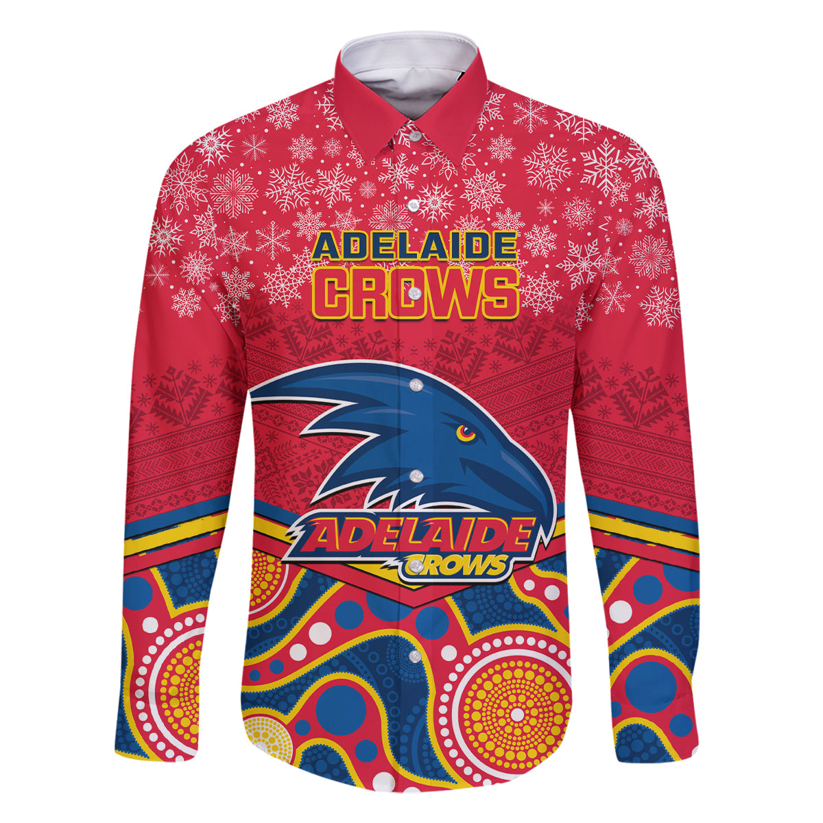 custom-adelaide-crows-football-christmas-family-matching-long-sleeve-bodycon-dress-and-hawaiian-shirt-merry-xmas-2023-mix-aboriginal-art