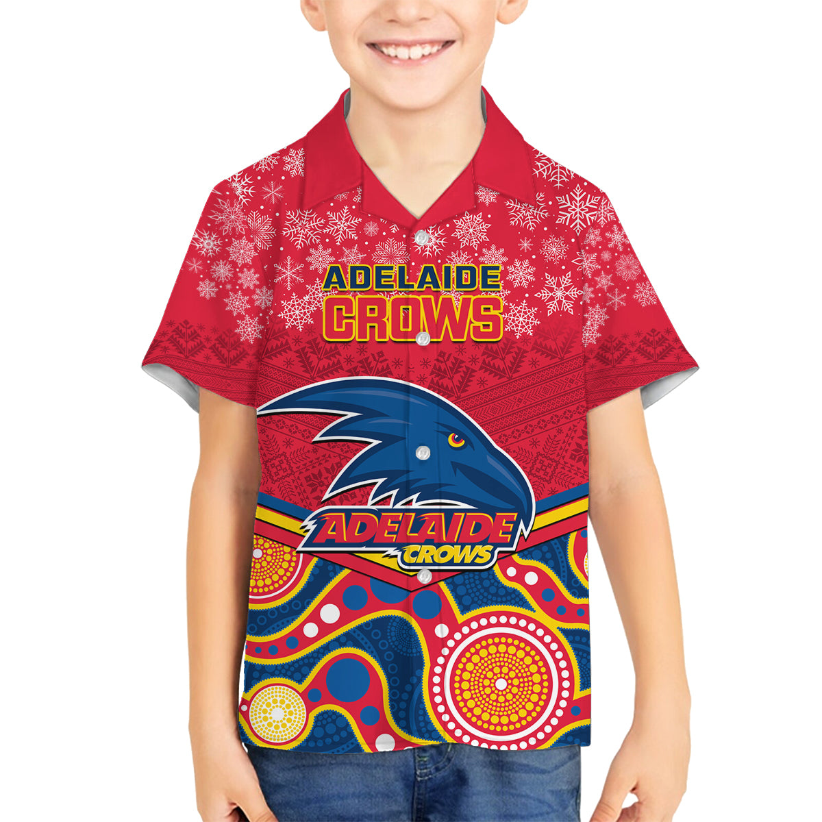 custom-adelaide-crows-football-christmas-family-matching-long-sleeve-bodycon-dress-and-hawaiian-shirt-merry-xmas-2023-mix-aboriginal-art