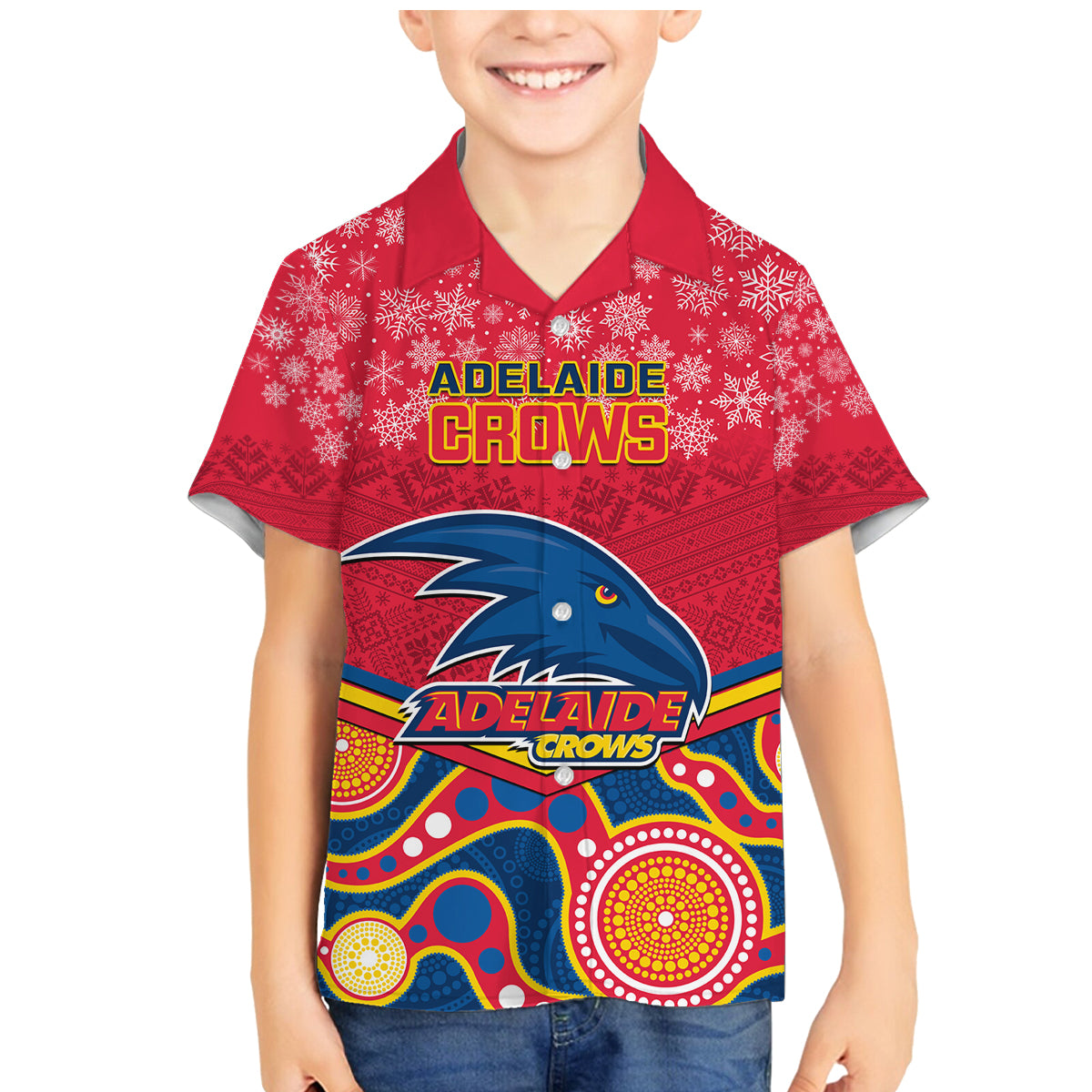 custom-adelaide-crows-football-christmas-family-matching-mermaid-dress-and-hawaiian-shirt-merry-xmas-2023-mix-aboriginal-art