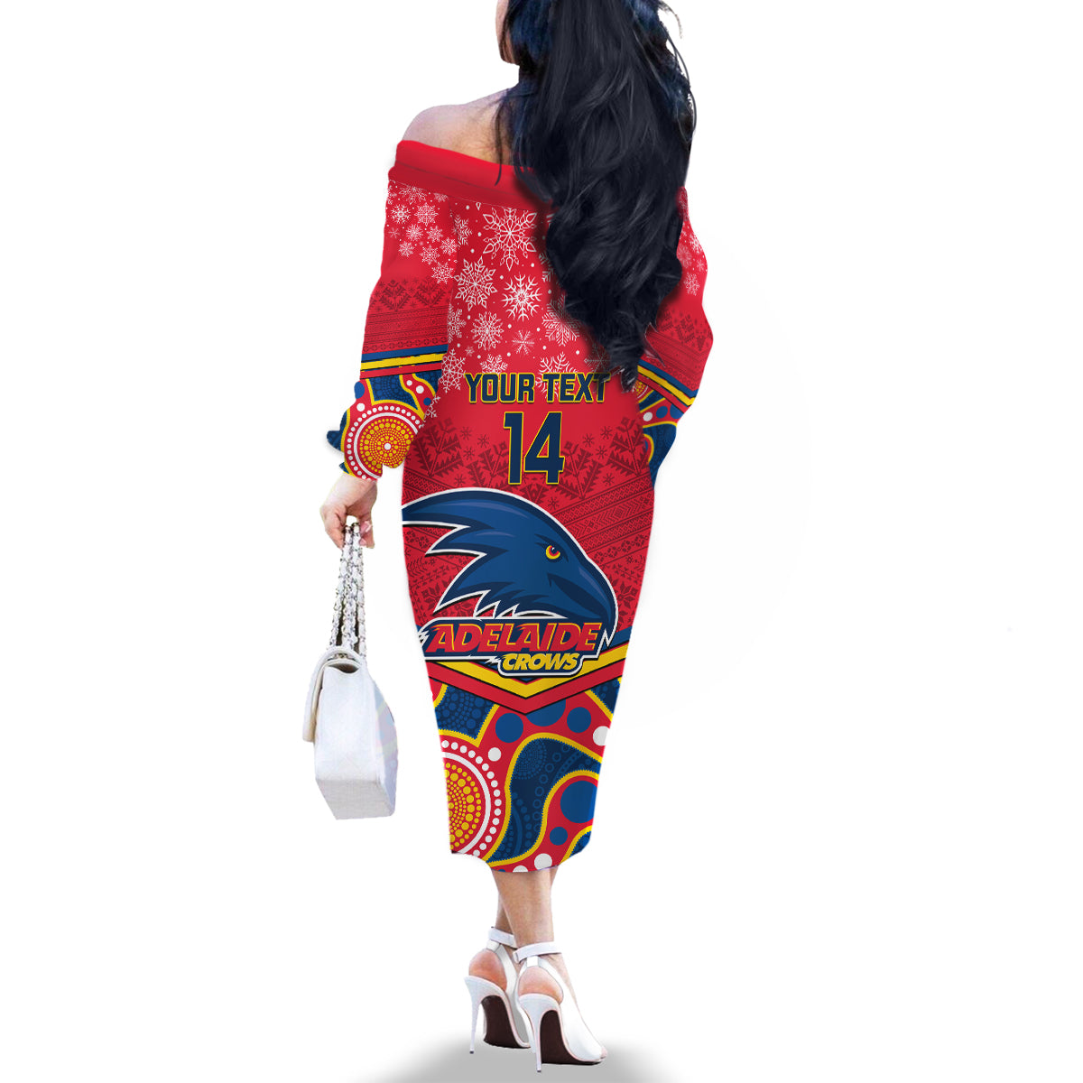 custom-adelaide-crows-football-christmas-family-matching-off-shoulder-long-sleeve-dress-and-hawaiian-shirt-merry-xmas-2023-mix-aboriginal-art