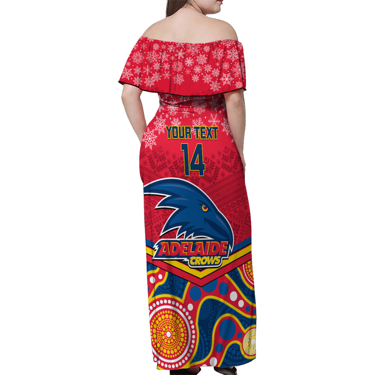 custom-adelaide-crows-football-christmas-family-matching-off-shoulder-maxi-dress-and-hawaiian-shirt-merry-xmas-2023-mix-aboriginal-art