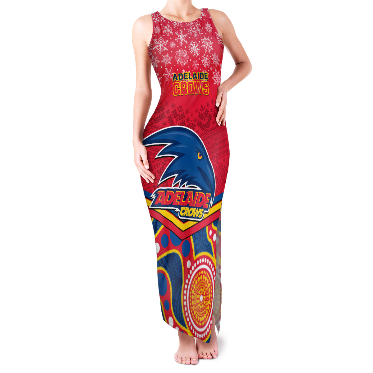 custom-adelaide-crows-football-christmas-family-matching-tank-maxi-dress-and-hawaiian-shirt-merry-xmas-2023-mix-aboriginal-art