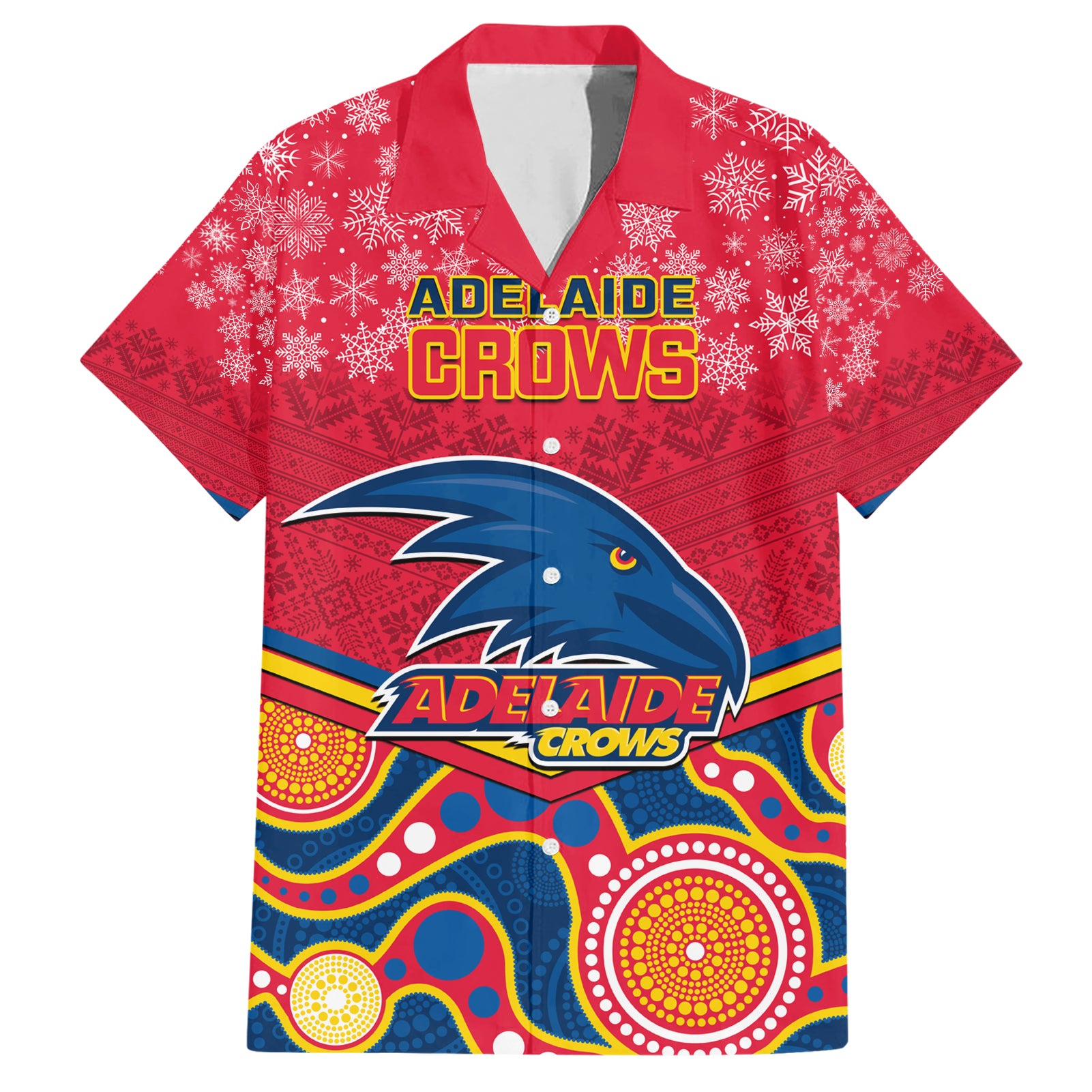 Custom Adelaide Crows Football Christmas Hawaiian Shirt Merry Xmas 2023 Mix Aboriginal Art - Vibe Hoodie Shop