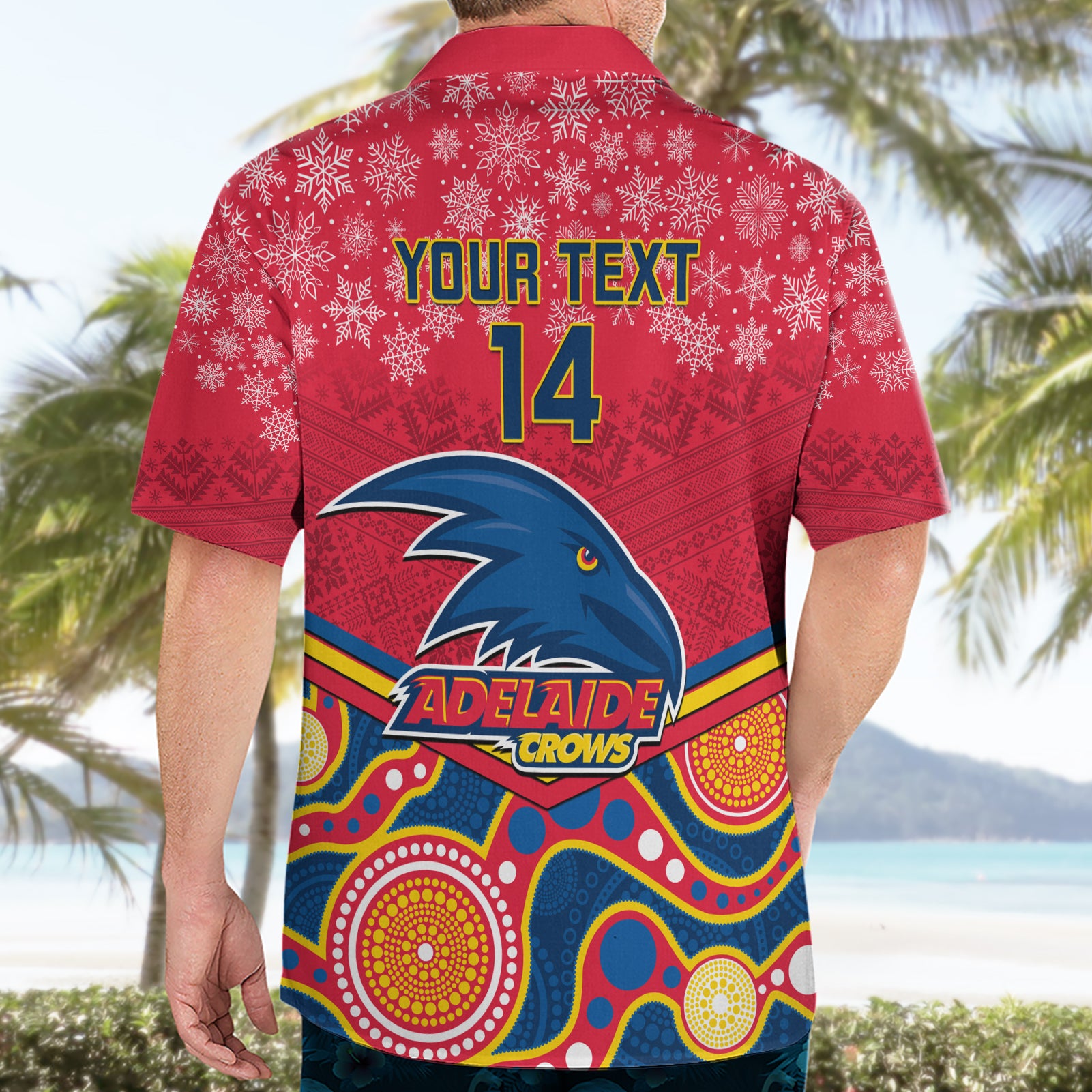 Custom Adelaide Crows Football Christmas Hawaiian Shirt Merry Xmas 2023 Mix Aboriginal Art - Vibe Hoodie Shop