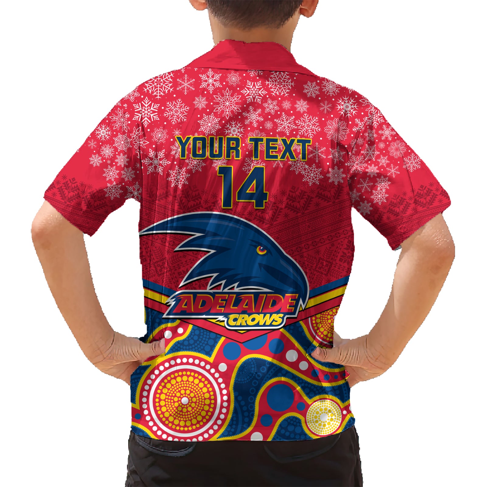 Custom Adelaide Crows Football Christmas Hawaiian Shirt Merry Xmas 2023 Mix Aboriginal Art - Vibe Hoodie Shop