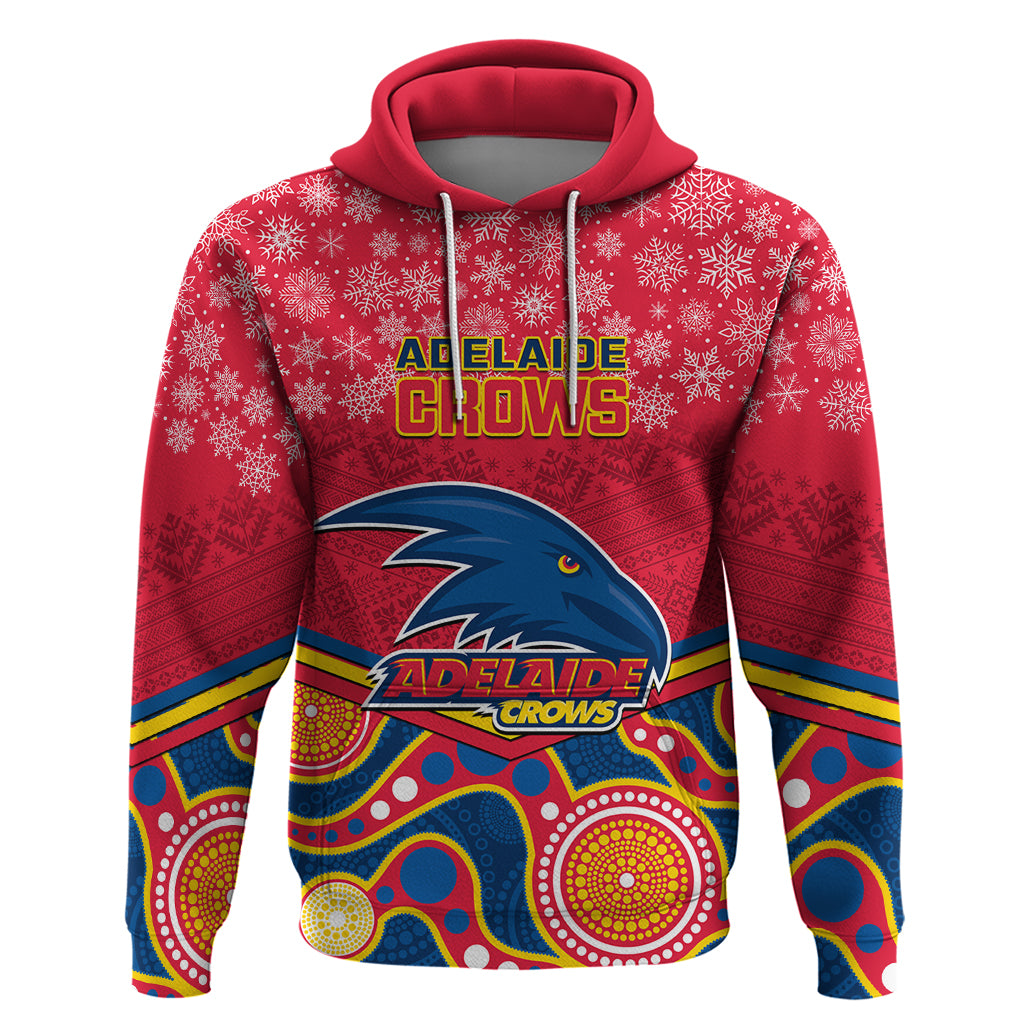 Custom Adelaide Crows Football Christmas Hoodie Merry Xmas 2023 Mix Aboriginal Art - Vibe Hoodie Shop