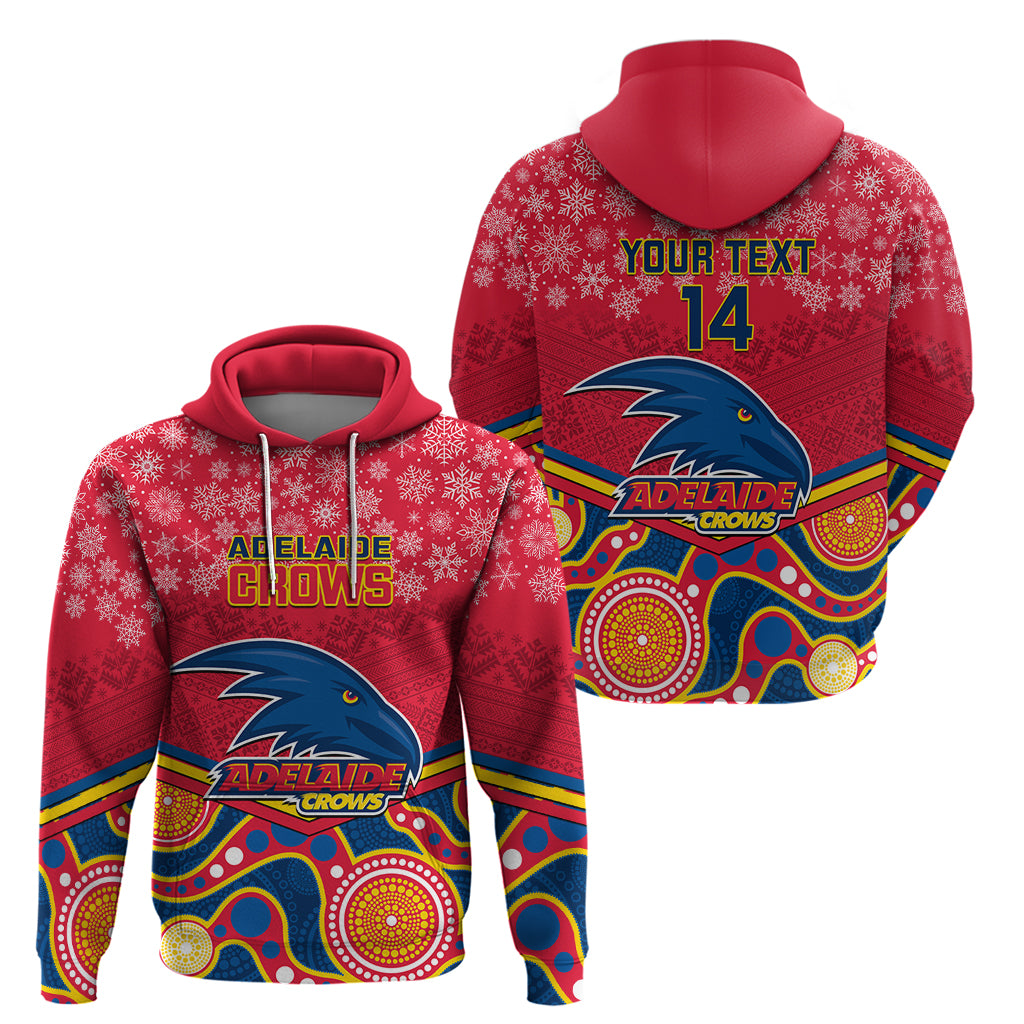 Custom Adelaide Crows Football Christmas Hoodie Merry Xmas 2023 Mix Aboriginal Art - Vibe Hoodie Shop