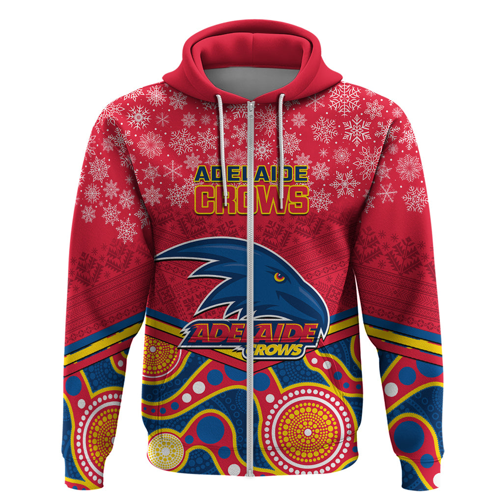 Custom Adelaide Crows Football Christmas Hoodie Merry Xmas 2023 Mix Aboriginal Art - Vibe Hoodie Shop