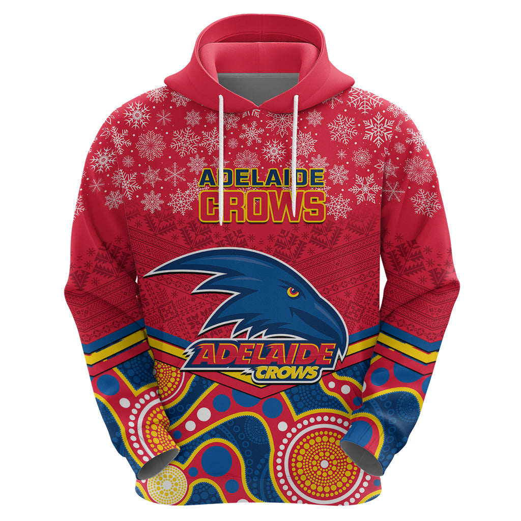 Custom Adelaide Crows Football Christmas Hoodie Merry Xmas 2023 Mix Aboriginal Art - Vibe Hoodie Shop