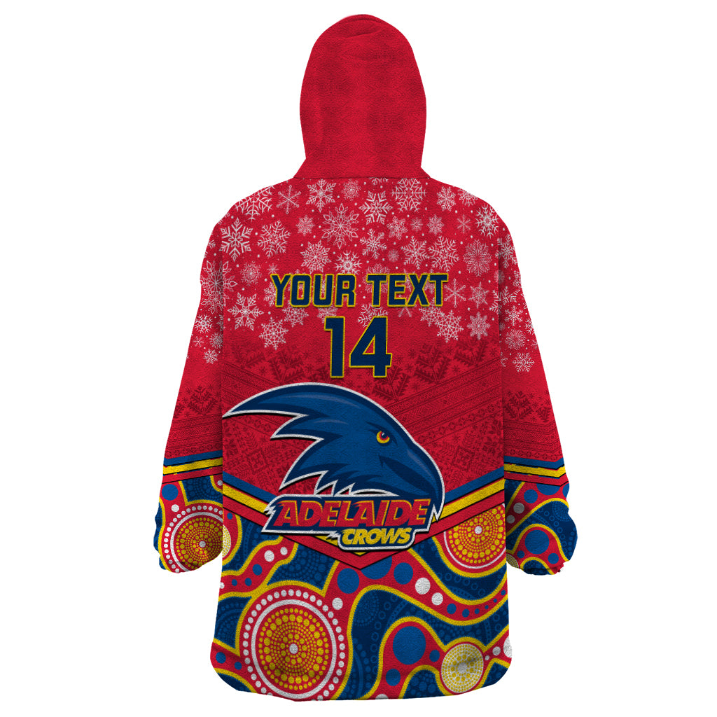 Custom Adelaide Crows Football Christmas Wearable Blanket Hoodie Merry Xmas 2023 Mix Aboriginal Art - Vibe Hoodie Shop