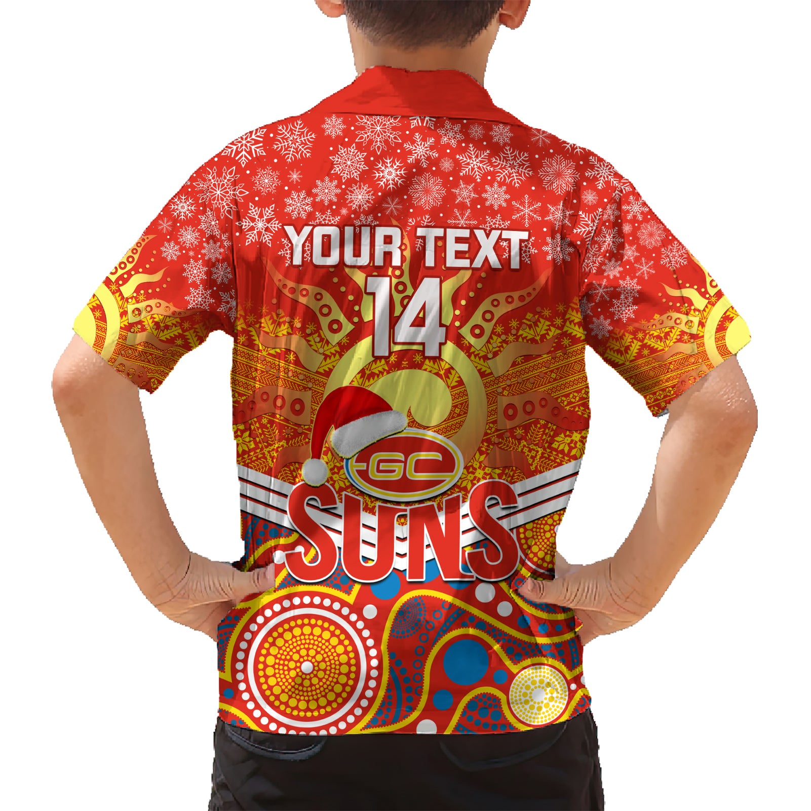 Custom Suns Football Christmas Hawaiian Shirt Merry Xmas 2023 Mix Aboriginal Art - Vibe Hoodie Shop