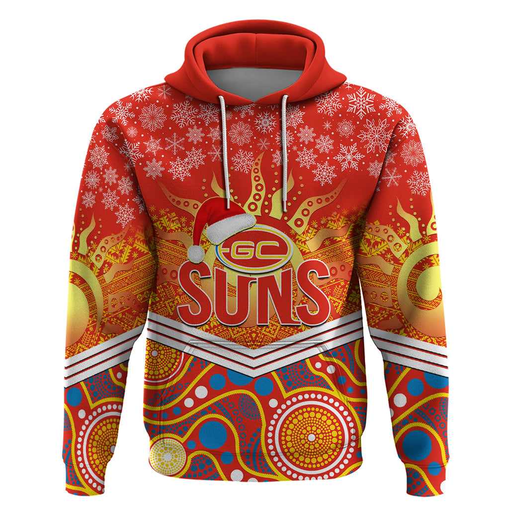 Custom Suns Football Christmas Hoodie Merry Xmas 2023 Mix Aboriginal Art - Vibe Hoodie Shop