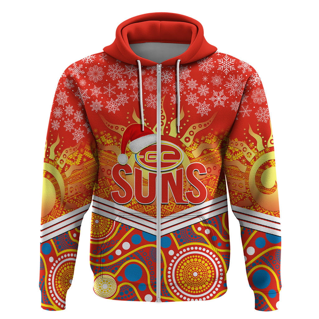Custom Suns Football Christmas Hoodie Merry Xmas 2023 Mix Aboriginal Art - Vibe Hoodie Shop