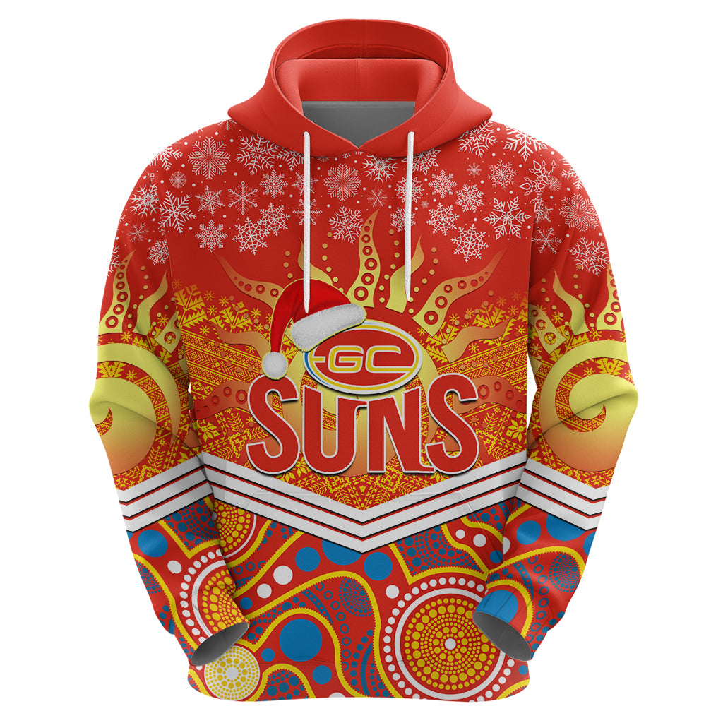 Custom Suns Football Christmas Hoodie Merry Xmas 2023 Mix Aboriginal Art - Vibe Hoodie Shop