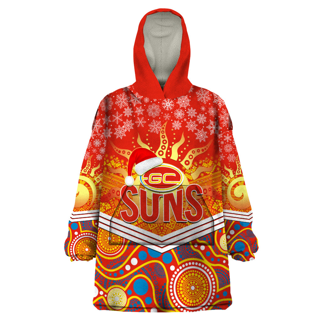 Custom Suns Football Christmas Wearable Blanket Hoodie Merry Xmas 2023 Mix Aboriginal Art - Vibe Hoodie Shop