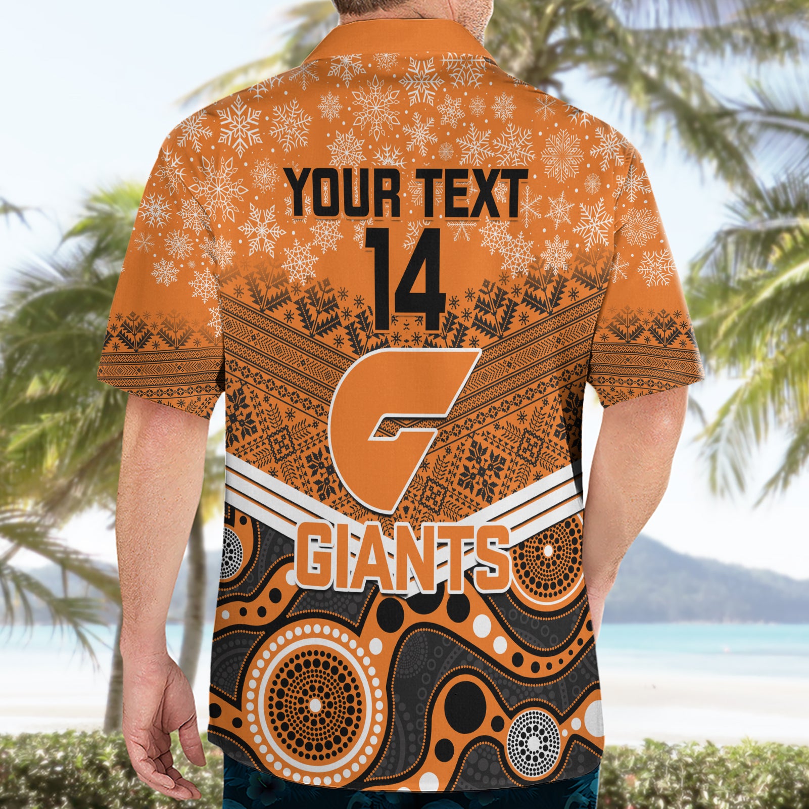 Custom Giants Football Christmas Hawaiian Shirt Merry Xmas 2023 Mix Aboriginal Art - Vibe Hoodie Shop
