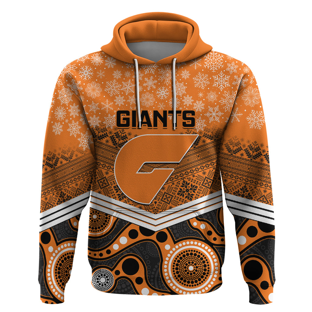 Custom Giants Football Christmas Hoodie Merry Xmas 2023 Mix Aboriginal Art - Vibe Hoodie Shop