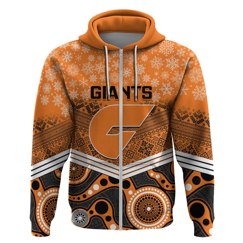 Custom Giants Football Christmas Hoodie Merry Xmas 2023 Mix Aboriginal Art - Vibe Hoodie Shop