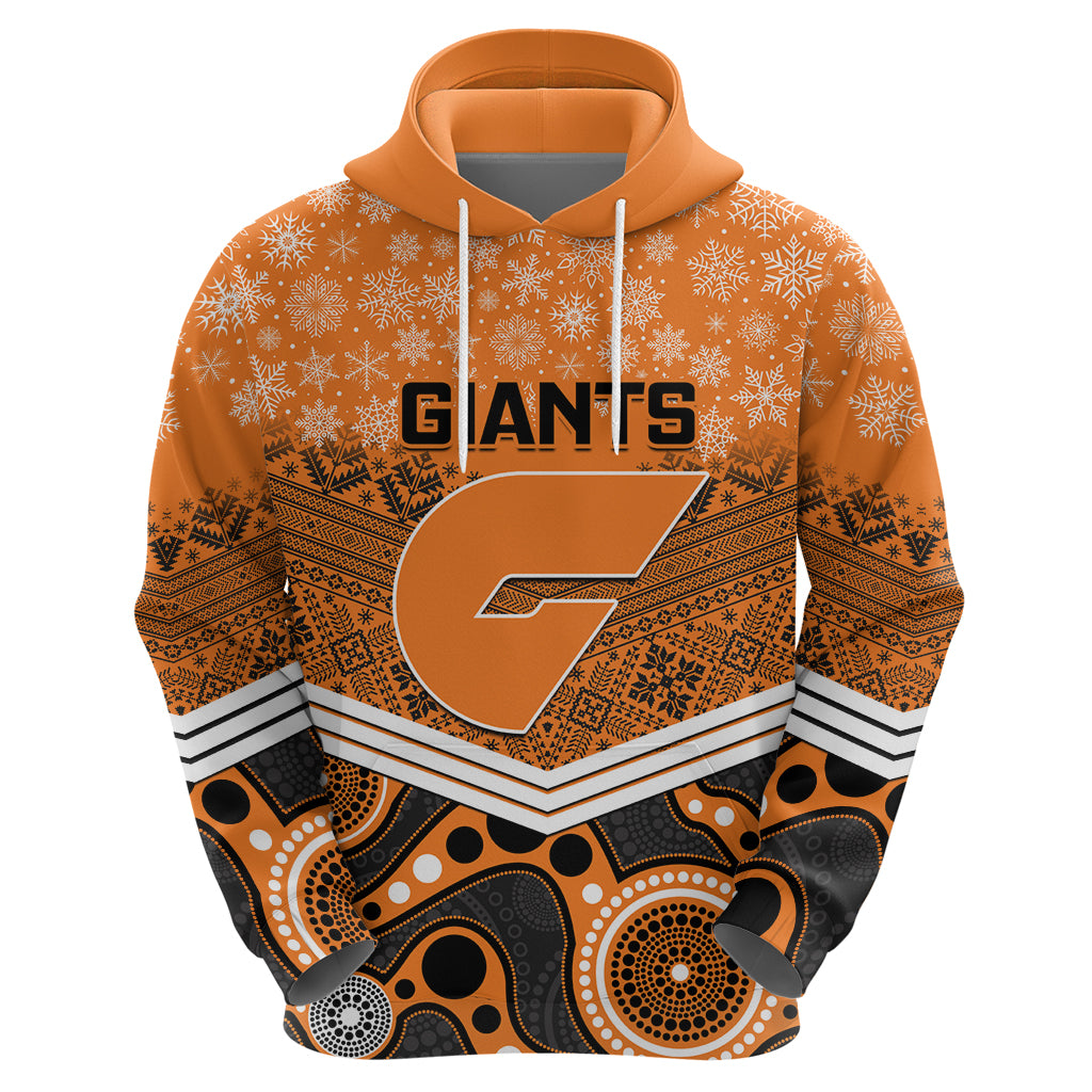 Custom Giants Football Christmas Hoodie Merry Xmas 2023 Mix Aboriginal Art - Vibe Hoodie Shop