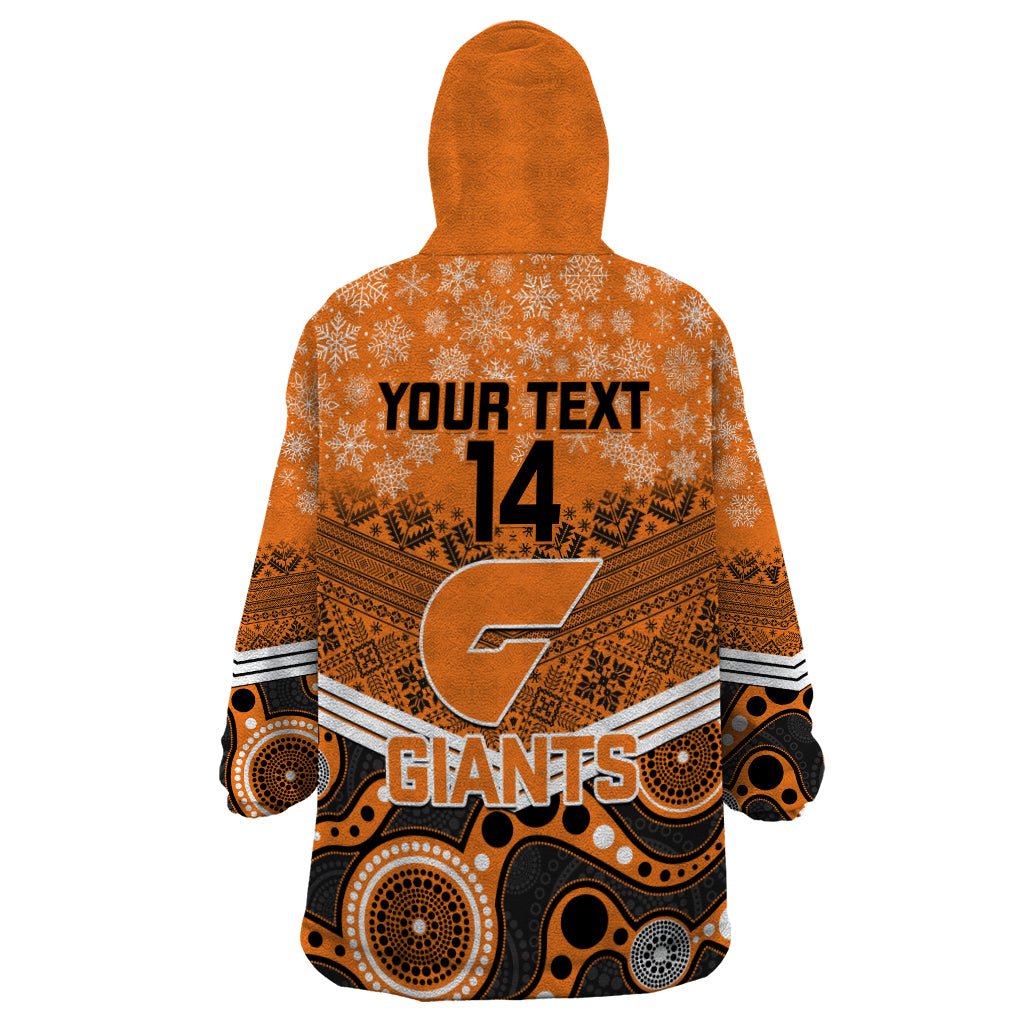 Custom Giants Football Christmas Wearable Blanket Hoodie Merry Xmas 2023 Mix Aboriginal Art - Vibe Hoodie Shop