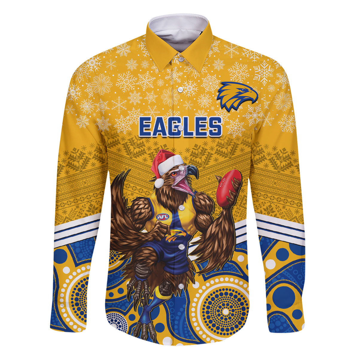 custom-eagles-football-christmas-family-matching-long-sleeve-bodycon-dress-and-hawaiian-shirt-merry-xmas-2023-mix-aboriginal-art