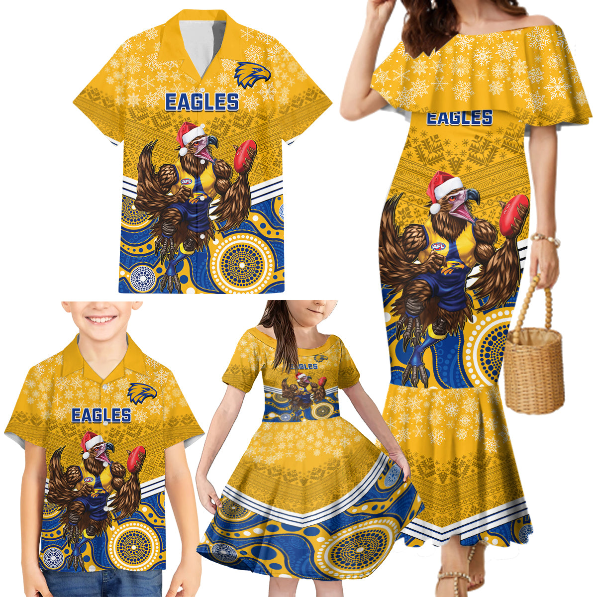 custom-eagles-football-christmas-family-matching-mermaid-dress-and-hawaiian-shirt-merry-xmas-2023-mix-aboriginal-art