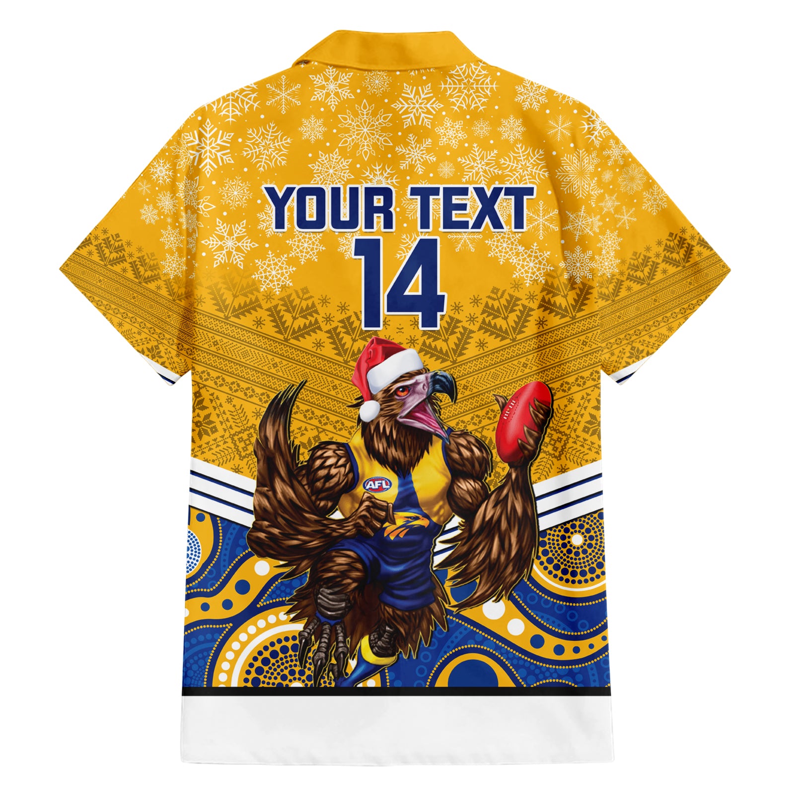 Custom Eagles Football Christmas Hawaiian Shirt Merry Xmas 2023 Mix Aboriginal Art - Vibe Hoodie Shop