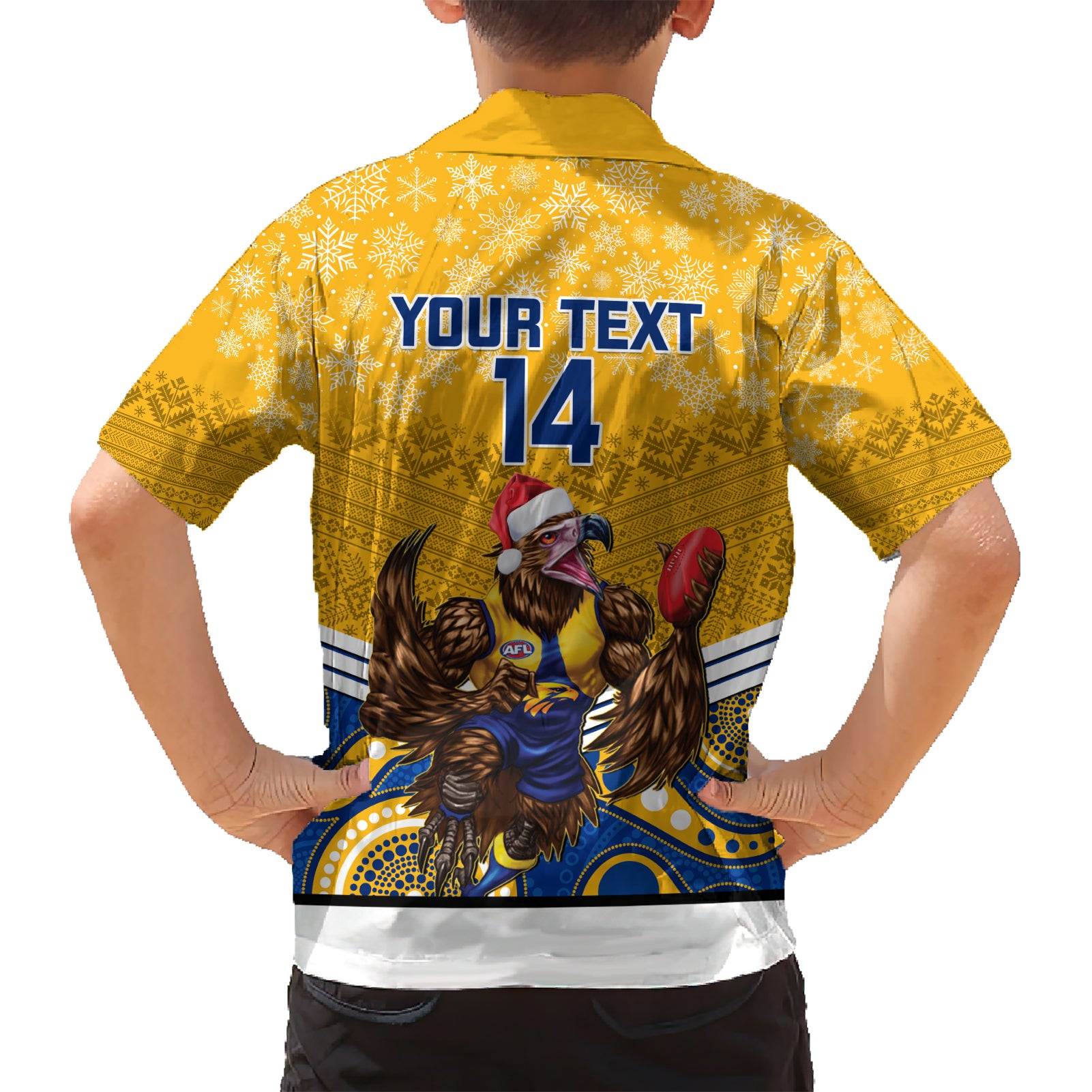 Custom Eagles Football Christmas Hawaiian Shirt Merry Xmas 2023 Mix Aboriginal Art - Vibe Hoodie Shop