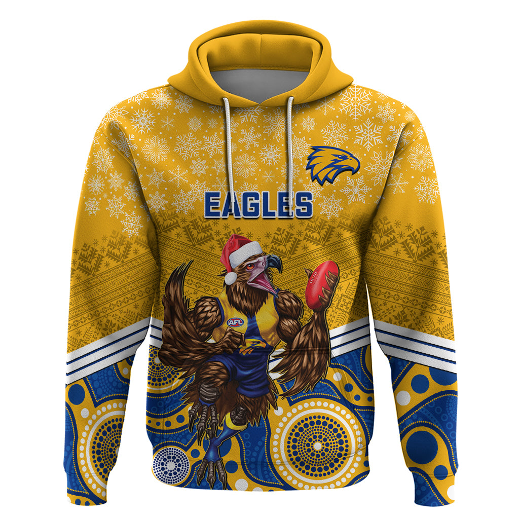Custom Eagles Football Christmas Hoodie Merry Xmas 2023 Mix Aboriginal Art - Vibe Hoodie Shop