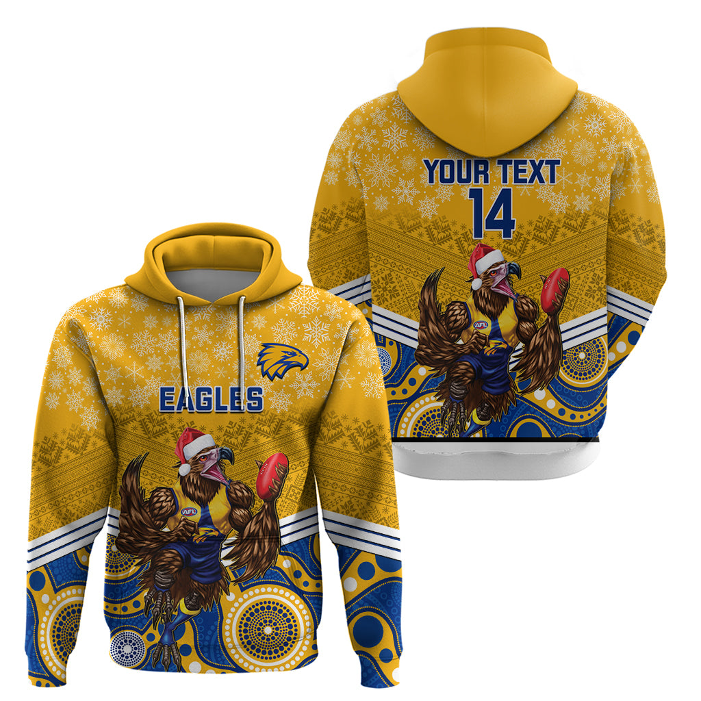 Custom Eagles Football Christmas Hoodie Merry Xmas 2023 Mix Aboriginal Art - Vibe Hoodie Shop