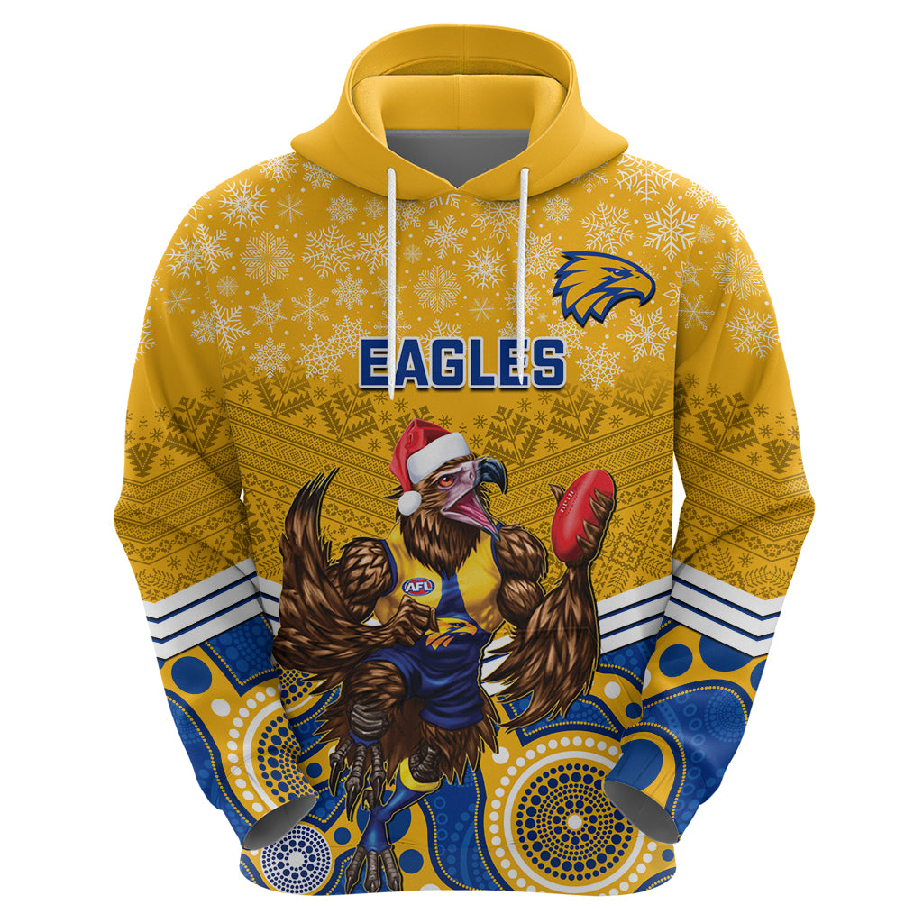Custom Eagles Football Christmas Hoodie Merry Xmas 2023 Mix Aboriginal Art - Vibe Hoodie Shop
