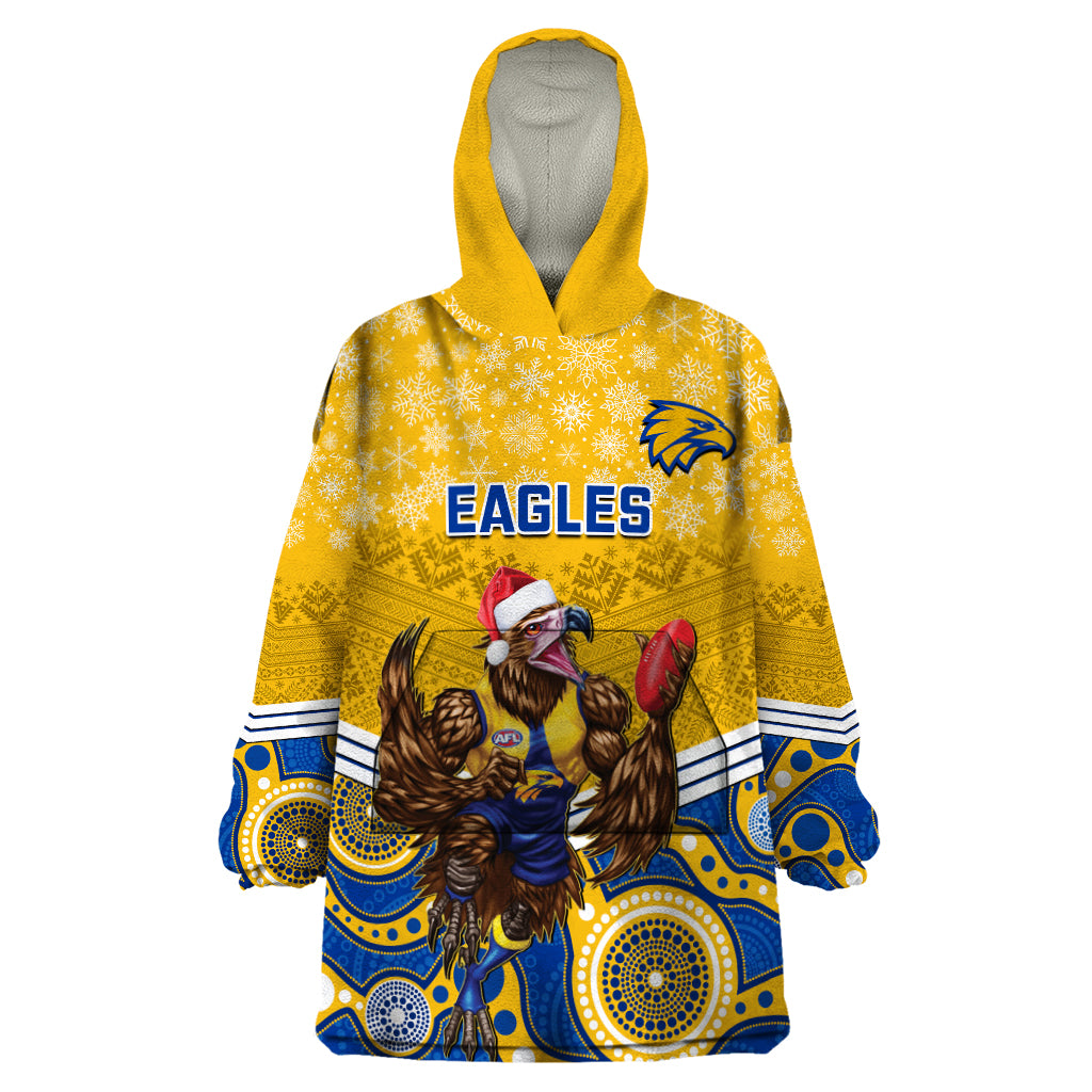 Custom Eagles Football Christmas Wearable Blanket Hoodie Merry Xmas 2023 Mix Aboriginal Art - Vibe Hoodie Shop