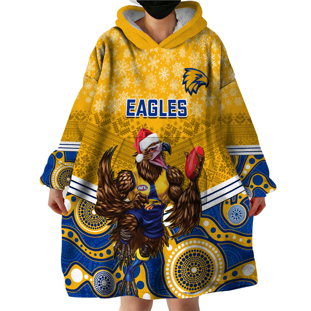 Custom Eagles Football Christmas Wearable Blanket Hoodie Merry Xmas 2023 Mix Aboriginal Art - Vibe Hoodie Shop