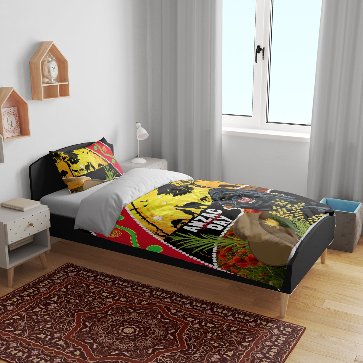 Panthers ANZAC Day Bedding Set Pennies Mascot Rosemary Starring Night Style - Vibe Hoodie Shop