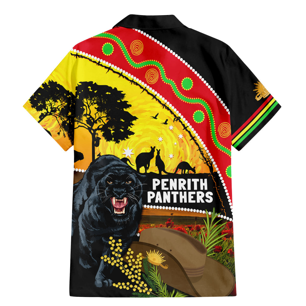 Panthers ANZAC Day Family Matching Mermaid Dress and Hawaiian Shirt Pennies Mascot Rosemary Starring Night Style