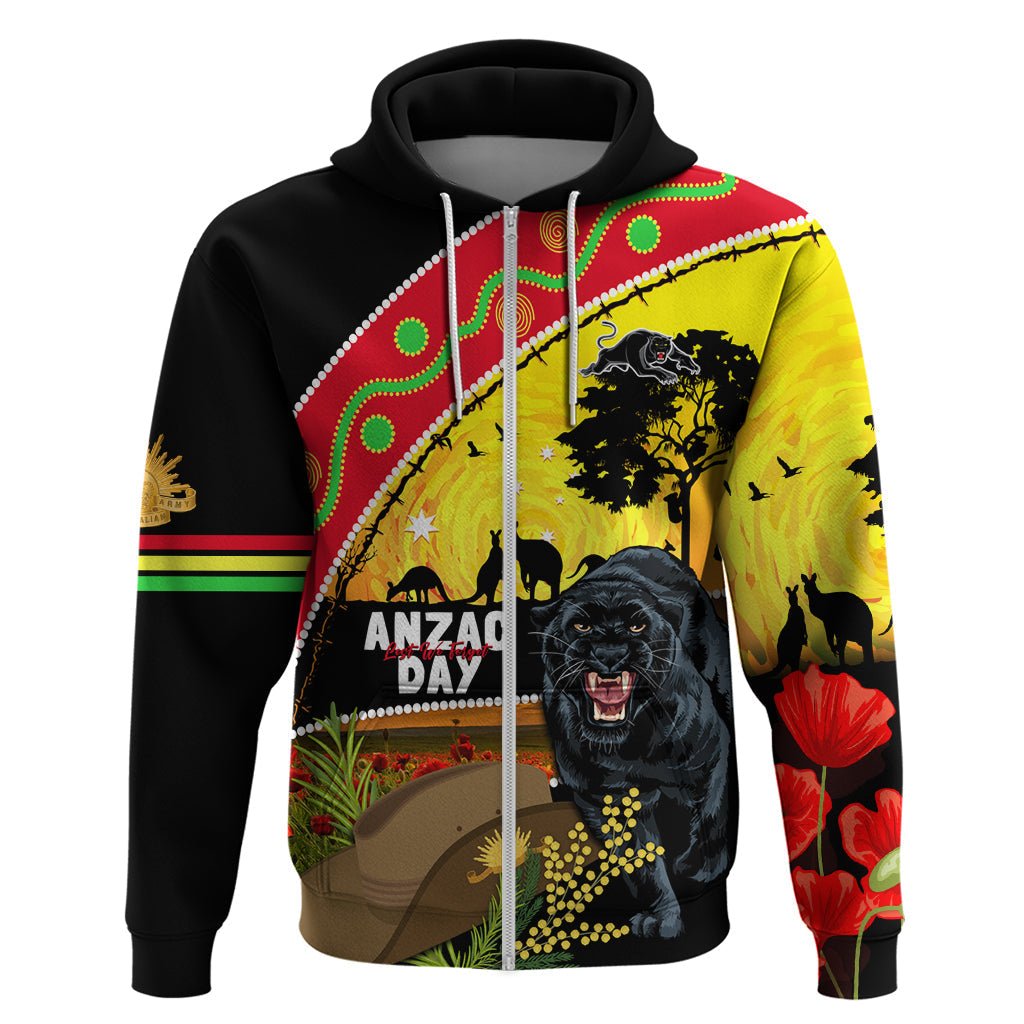 Panthers ANZAC Day Hoodie Pennies Mascot Rosemary Starring Night Style - Vibe Hoodie Shop