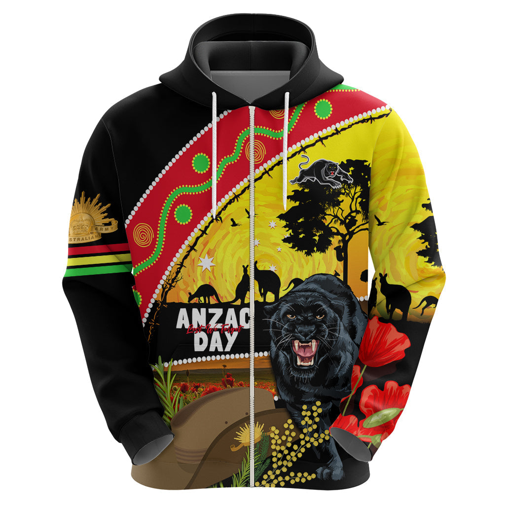 Panthers ANZAC Day Hoodie Pennies Mascot Rosemary Starring Night Style - Vibe Hoodie Shop