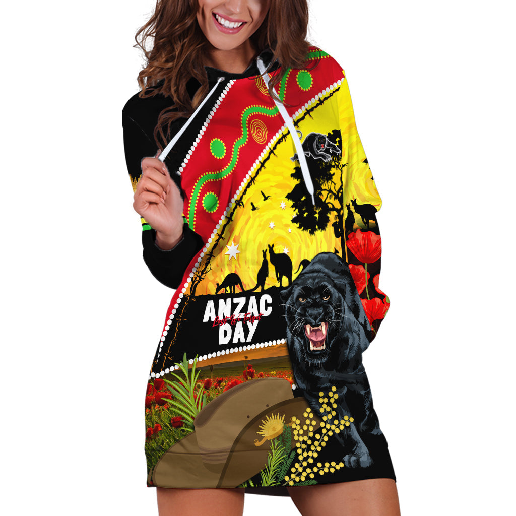 Panthers ANZAC Day Hoodie Dress Pennies Mascot Rosemary Starring Night Style - Vibe Hoodie Shop