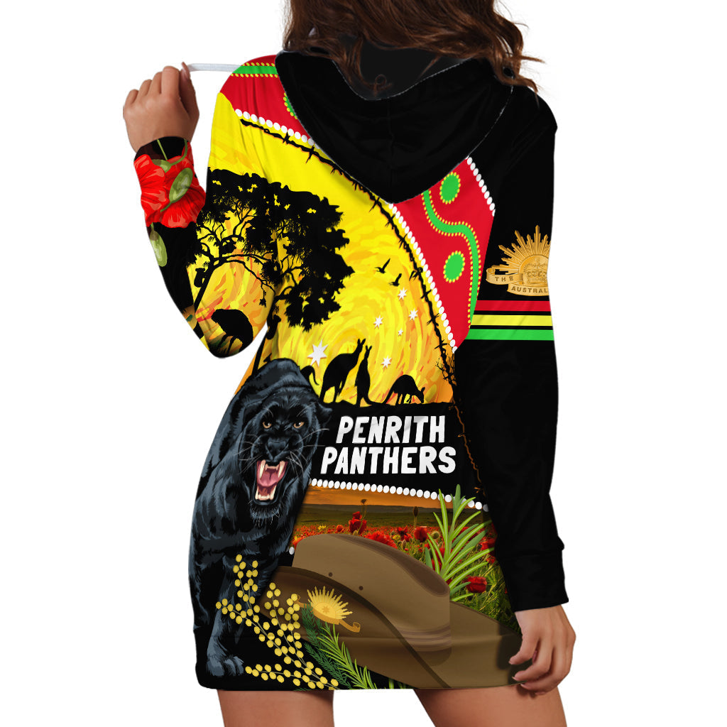 Panthers ANZAC Day Hoodie Dress Pennies Mascot Rosemary Starring Night Style - Vibe Hoodie Shop