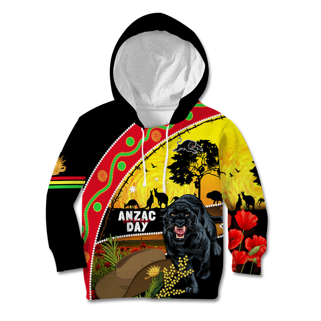 Panthers ANZAC Day Kid Hoodie Pennies Mascot Rosemary Starring Night Style - Vibe Hoodie Shop